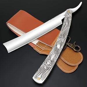 Professional Straight Edge Razor, Straight Edge Stainless Steel Razor, Suitable For Men's Home And Salon Grooming Use