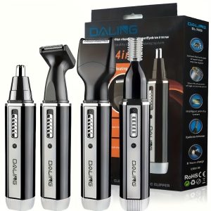 4-in-1 Men's Grooming Kit With Nose, Ear, Eyebrow And Mustache Trimmer, Rechargeable Multi-Purpose Hair Removal, Eyebrow Shaper, USB Charging, Durable, Easy Clean, Gifts For Men, Father's Day Gift