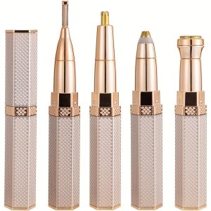 4 In 1 Facial Electric Shaver For Women Full Body Epilator Rechargeable Painless Eyebrow Nose Bikini Hair Trimmer